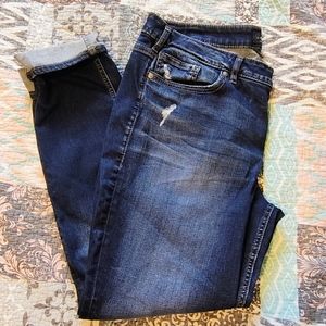 Silver Mid-rise Skinny Jeans